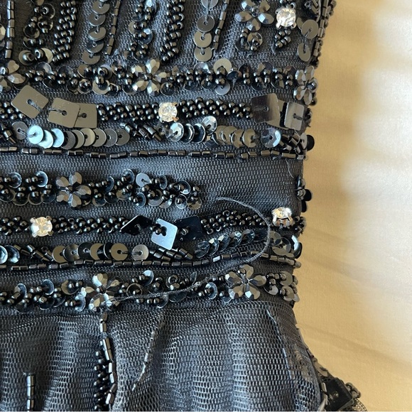 Sherri Hill Black Sequin Strapless Cocktail Dress Size 2 - Picture 8 of 8
